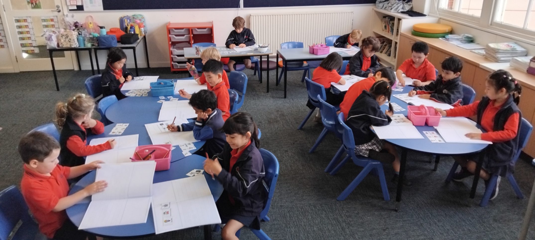 Foundation students focused on classroom activities at Camberwell Primary School